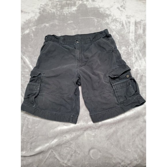 Levis white tap Mens Blue Dark Wash Heavy Canvas Cargo Shorts size 36, 11 inseam - Picture 1 of 8